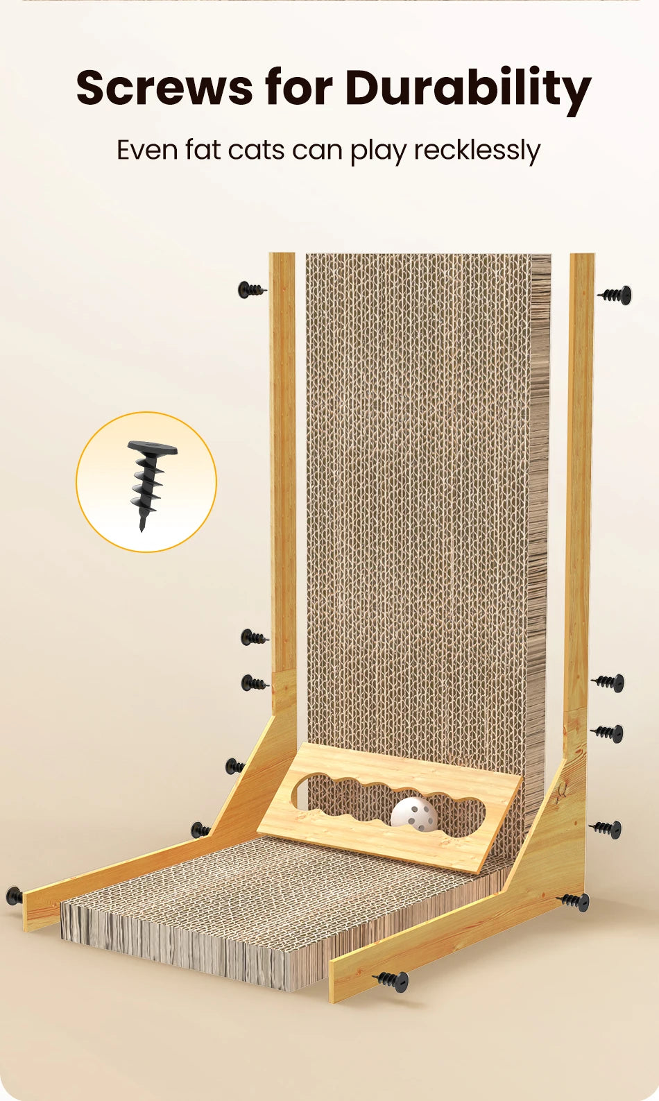 L-Shaped Cat Scratcher Board & Furniture Protector Scratch Mat
