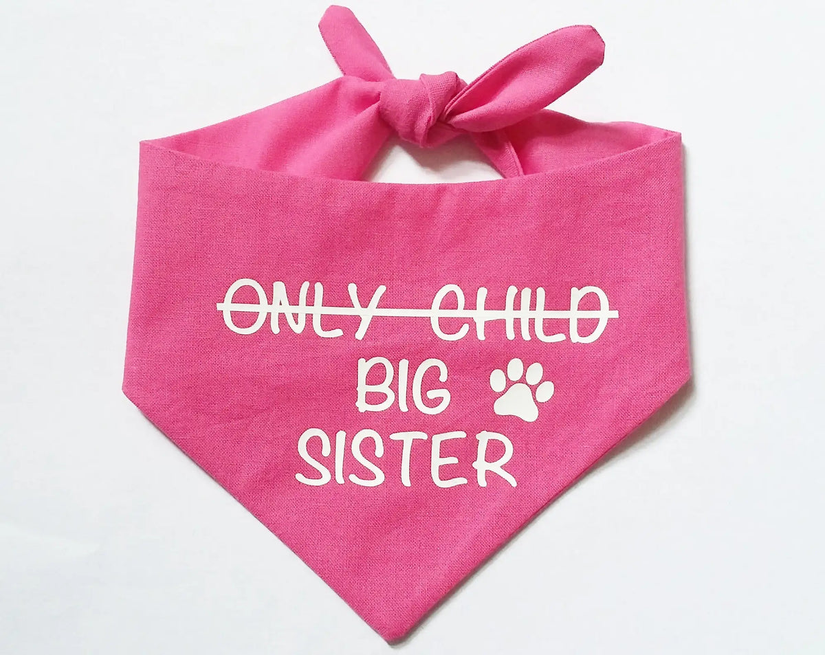 Big Sister Dog Bandana, Pregnancy Announcement Pet Scarf