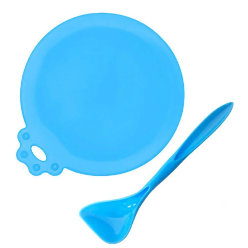 Silicone Pet Food Can Covers with Spoon, 2-Pack Reusable Lids