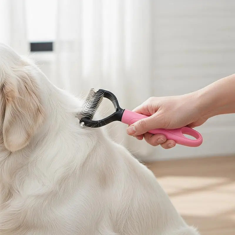 2-in-1 Pet Dematting and Deshedding Brush