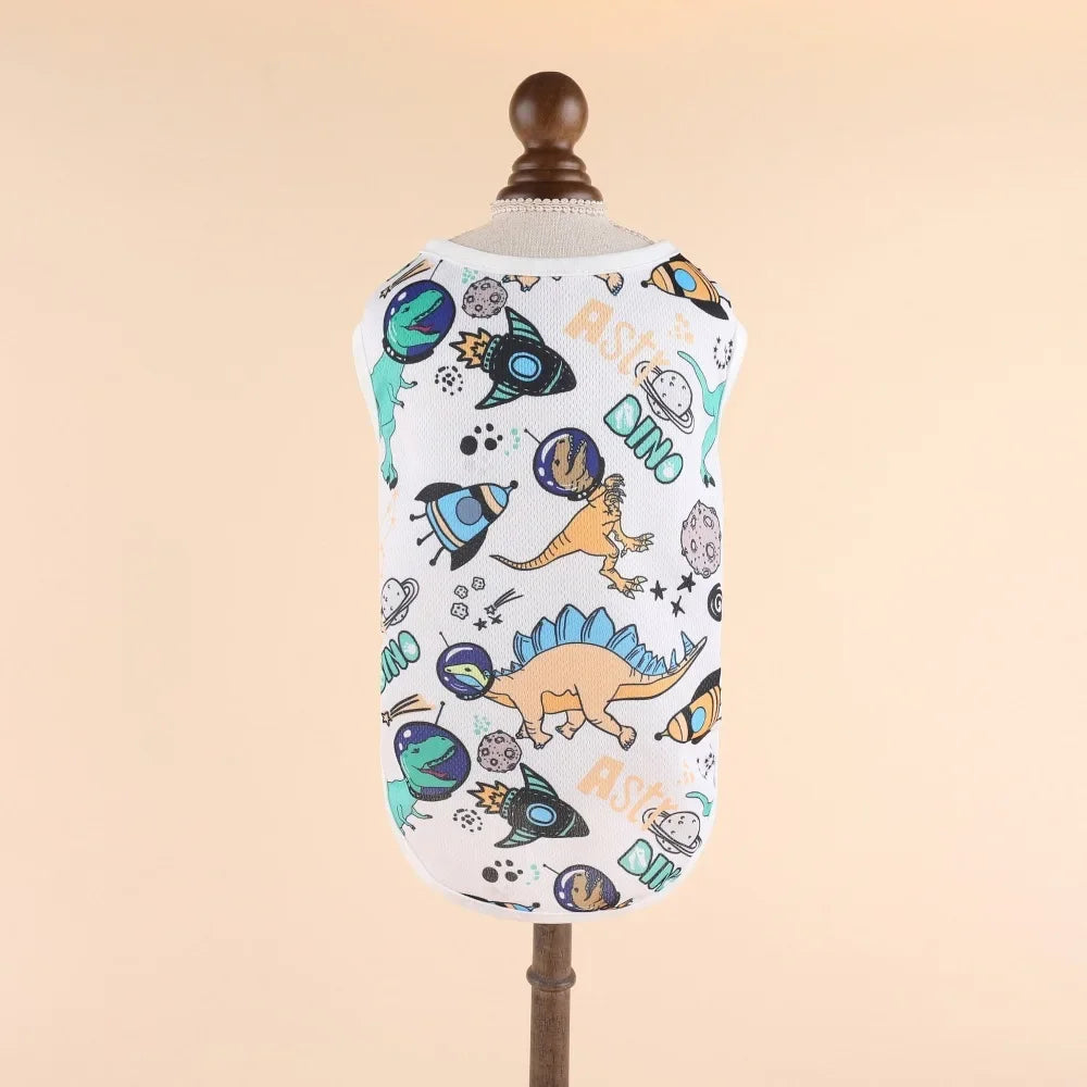 Cooling Summer Pet Vest – Soft Cartoon Shirt for Small & Large Dogs