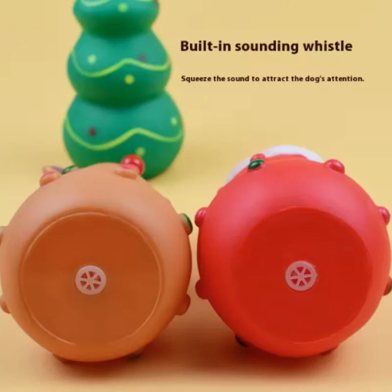 Tough Christmas Squeaky Teething Chew Toy for Dogs of All Sizes