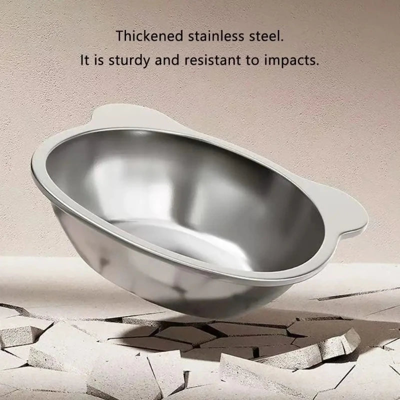 Stainless Steel Raised Cat Bowl, 15° Tilted Neck-Friendly Feeder