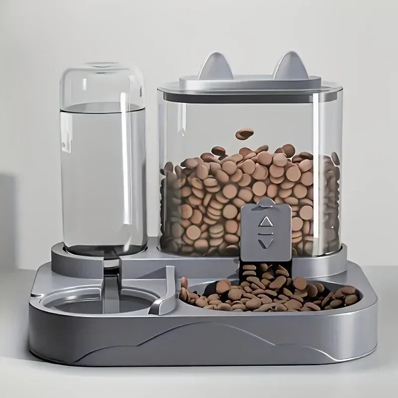 Automatic Gravity Pet Feeder & Water Dispenser Dual Bowl Set