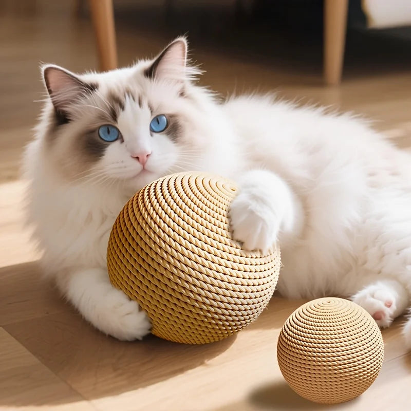 Large Sisal Cat Ball Toy Interactive Scratcher for Kittens & Cats