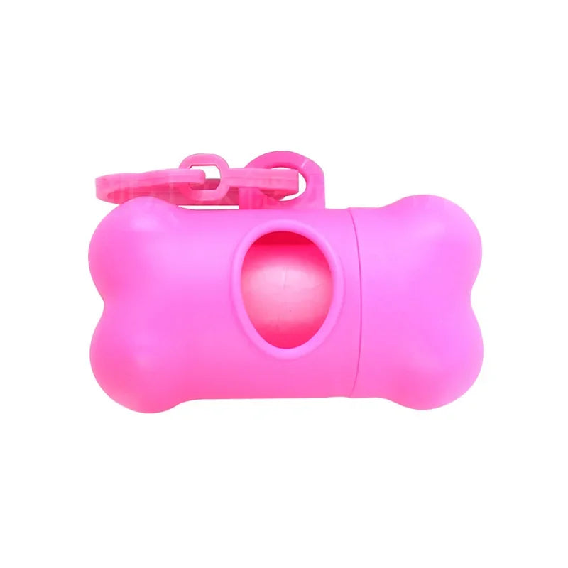 Bone Shaped Dog Poop Bag Holder Dispenser with Leash Clip