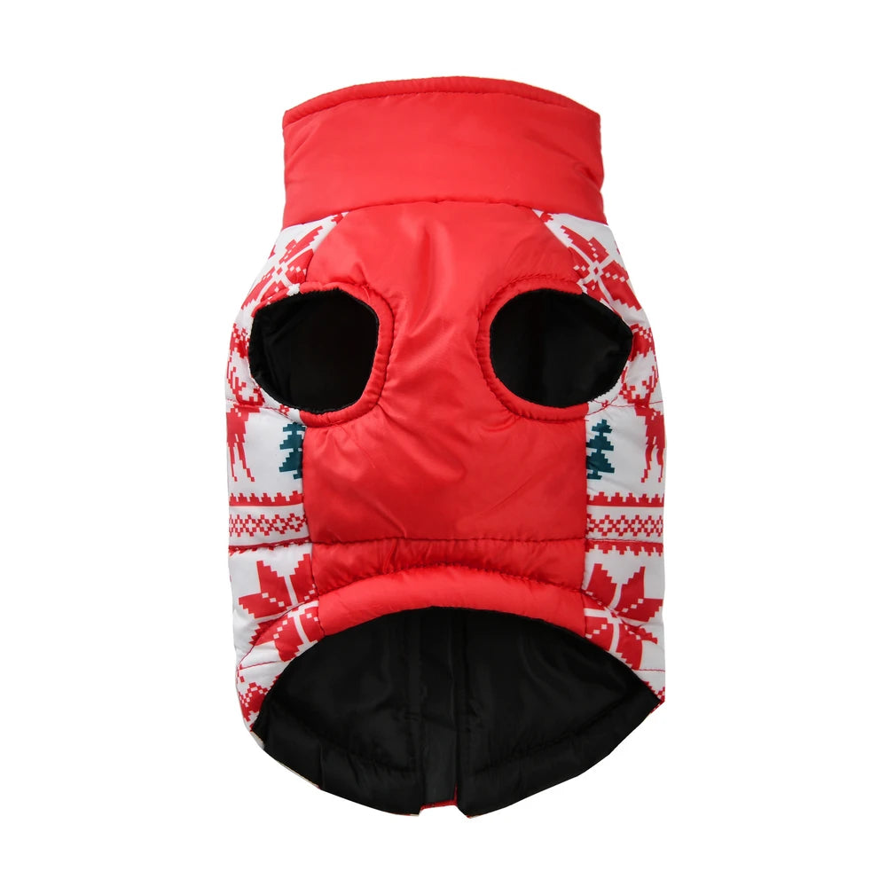 Christmas Snowman Print Dog Jacket for Small & Medium Dogs