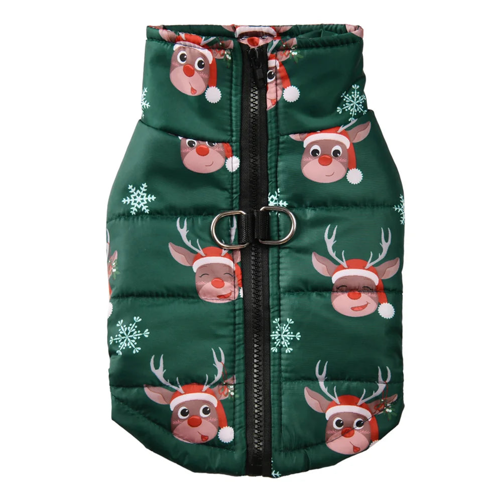 Christmas Snowman Print Dog Jacket for Small & Medium Dogs