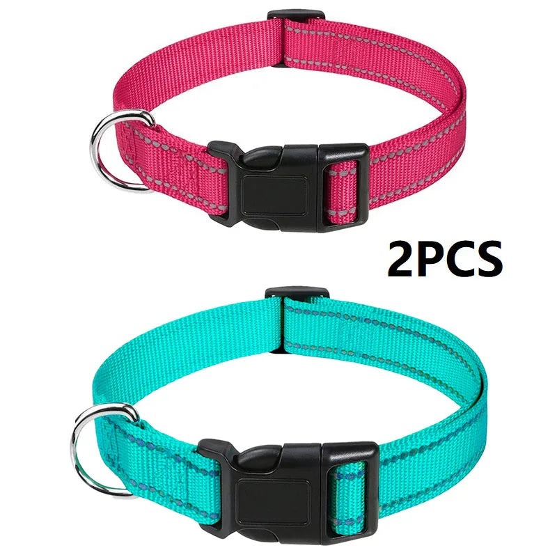 Adjustable Nylon Dog Collar, Soft Buckle Collar for Puppies & Dogs