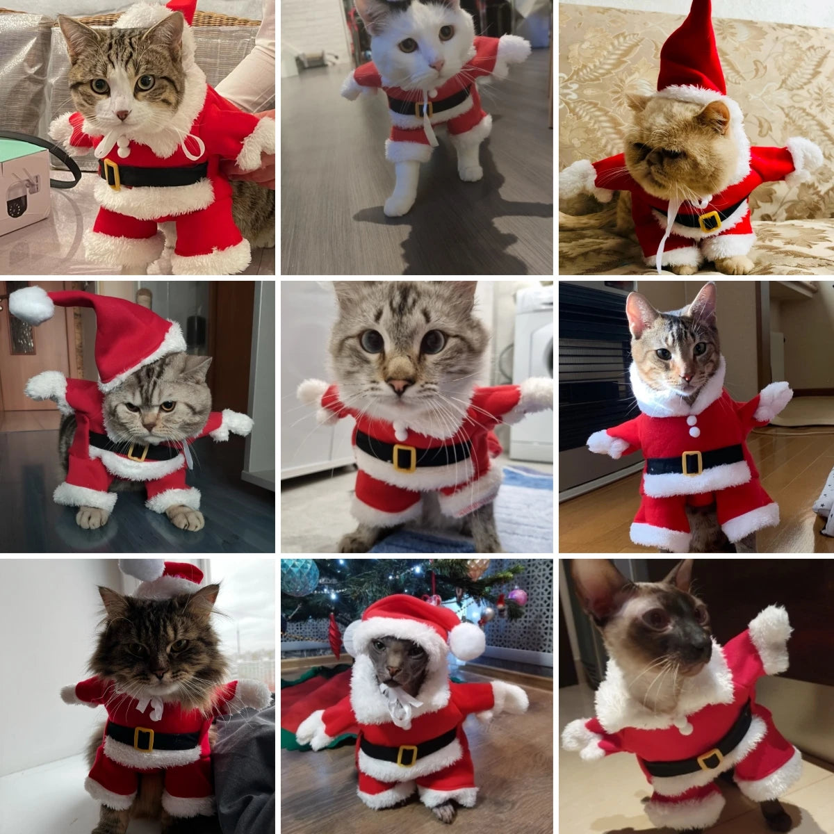 Christmas Santa Claus Costume Jumpsuit for Cats & Small Dogs