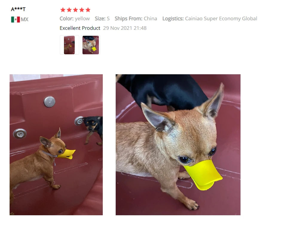 Silicone Duck Mouth Dog Muzzle, Anti-Bite Soft Mask for Dogs