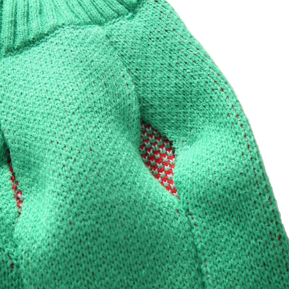 Christmas Dog Sweater, Geometric Pattern Winter Knit Puppy Coat