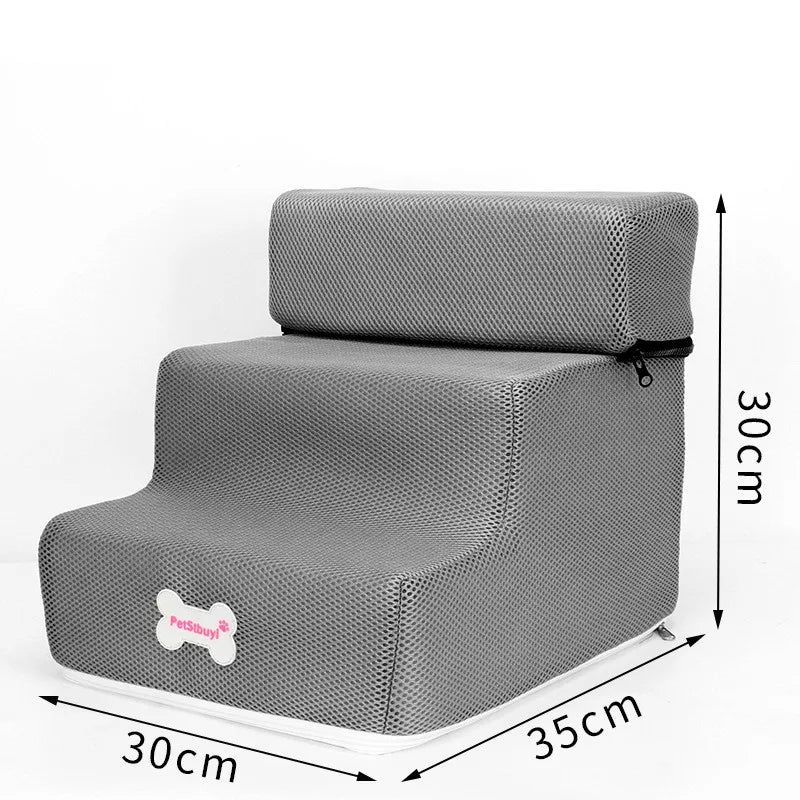 3-Step Anti-Slip Pet Stairs for Small Dogs and Cats to Bed