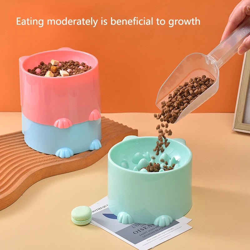 Raised Anti-Choking Cat Food Bowl with Neck-Friendly Tall Base