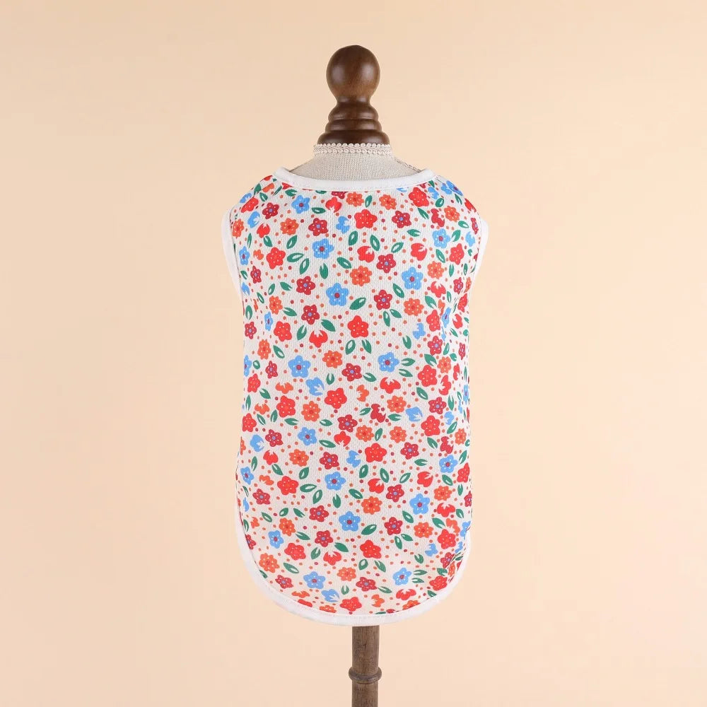 Cooling Summer Pet Vest – Soft Cartoon Shirt for Small & Large Dogs