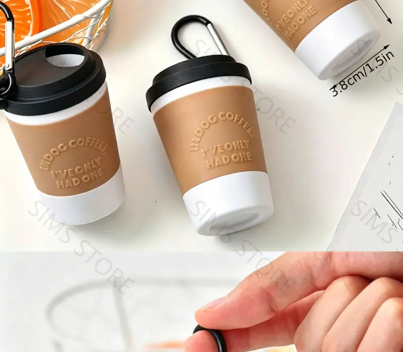 Coffee Cup Dog Poop Bag Dispenser with Leash Clip for Walks