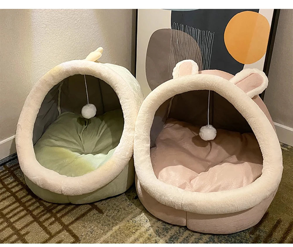 Self-Warming Pet Tent Cave Bed for Cats & Small Dogs, Washable