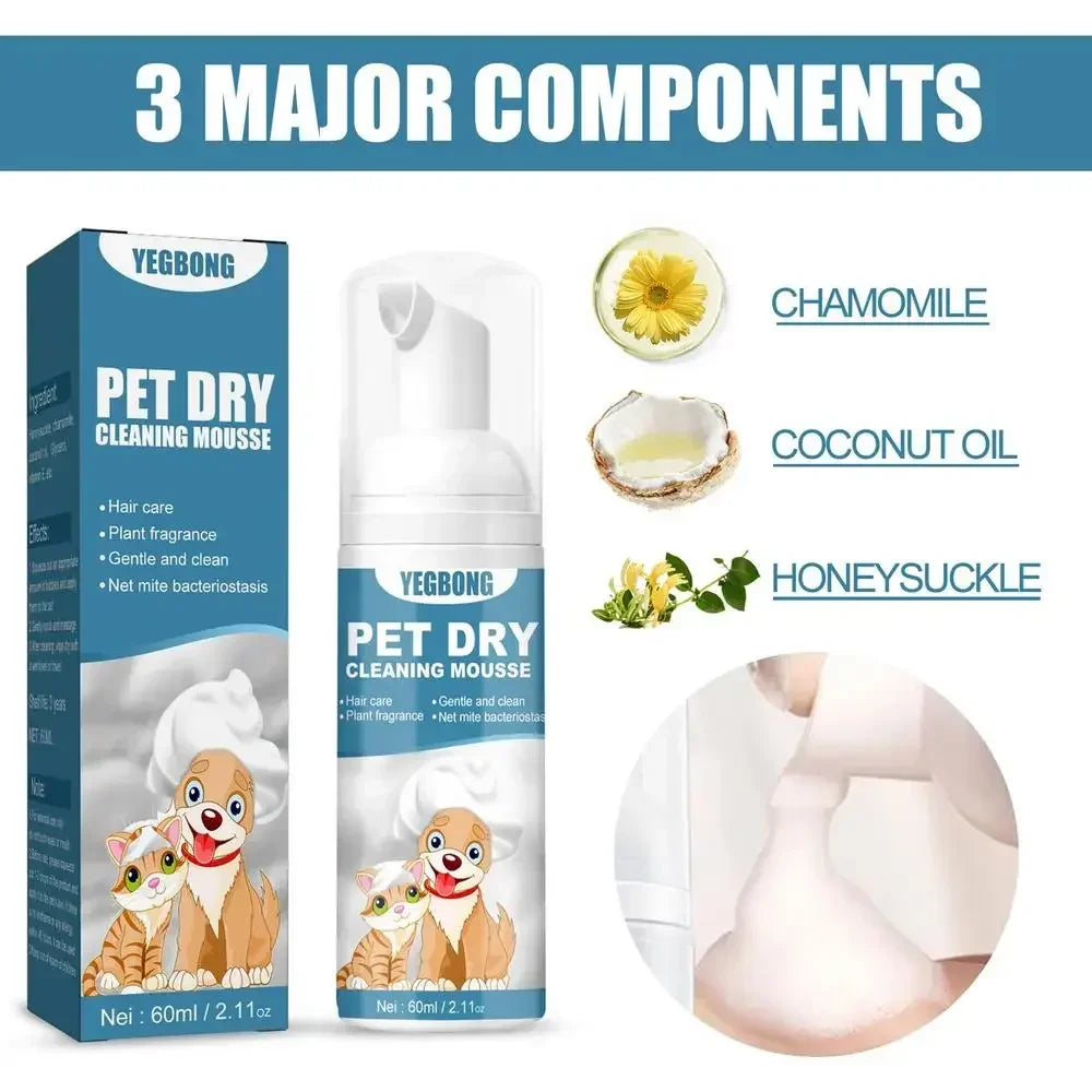 Waterless No-Rinse Cleaning Mousse Shampoo for Dogs & Cats