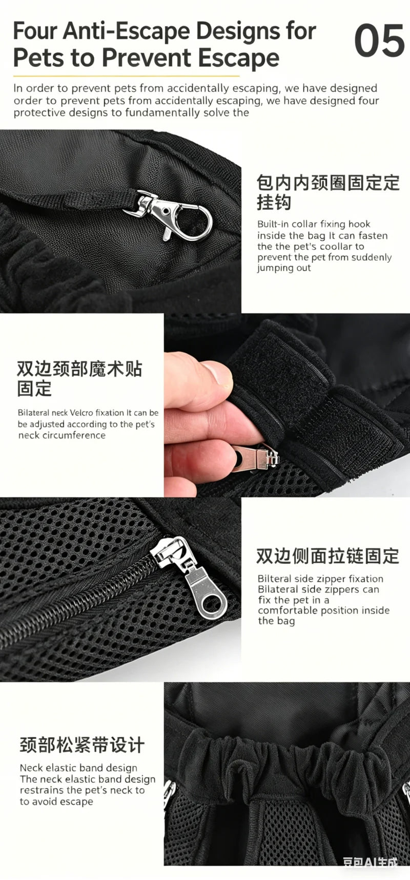 Double-Shoulder Pet Carrier Bag, Breathable Travel Backpack
