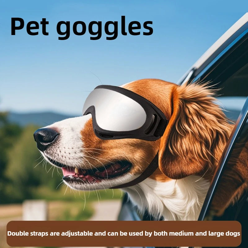 Anti-UV Dog Sunglasses Goggles, Adjustable Pet Eye Protection