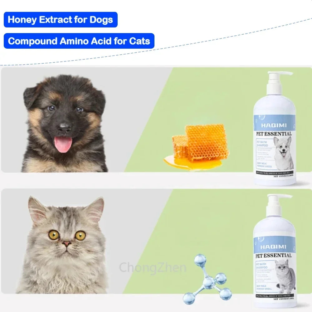 Gentle Deodorizing Pet Shampoo 500ml for Dogs and Cats, Anti-Itch