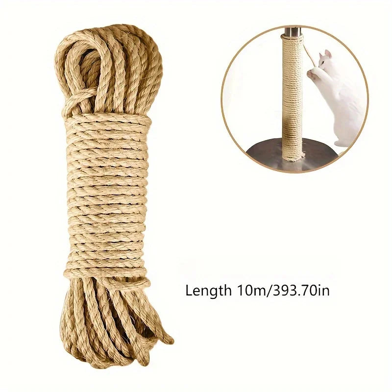 Natural Jute Rope Cat Scratcher for Furniture Protection 10M