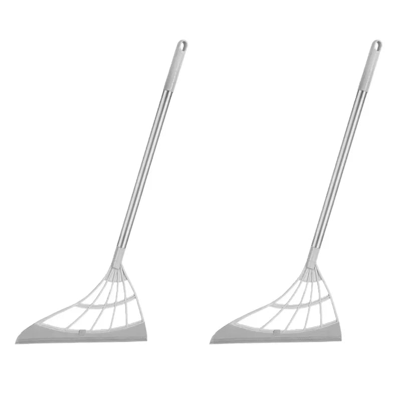 Silicone Pet Hair Broom and Floor Squeegee for Carpets and Tile Floors