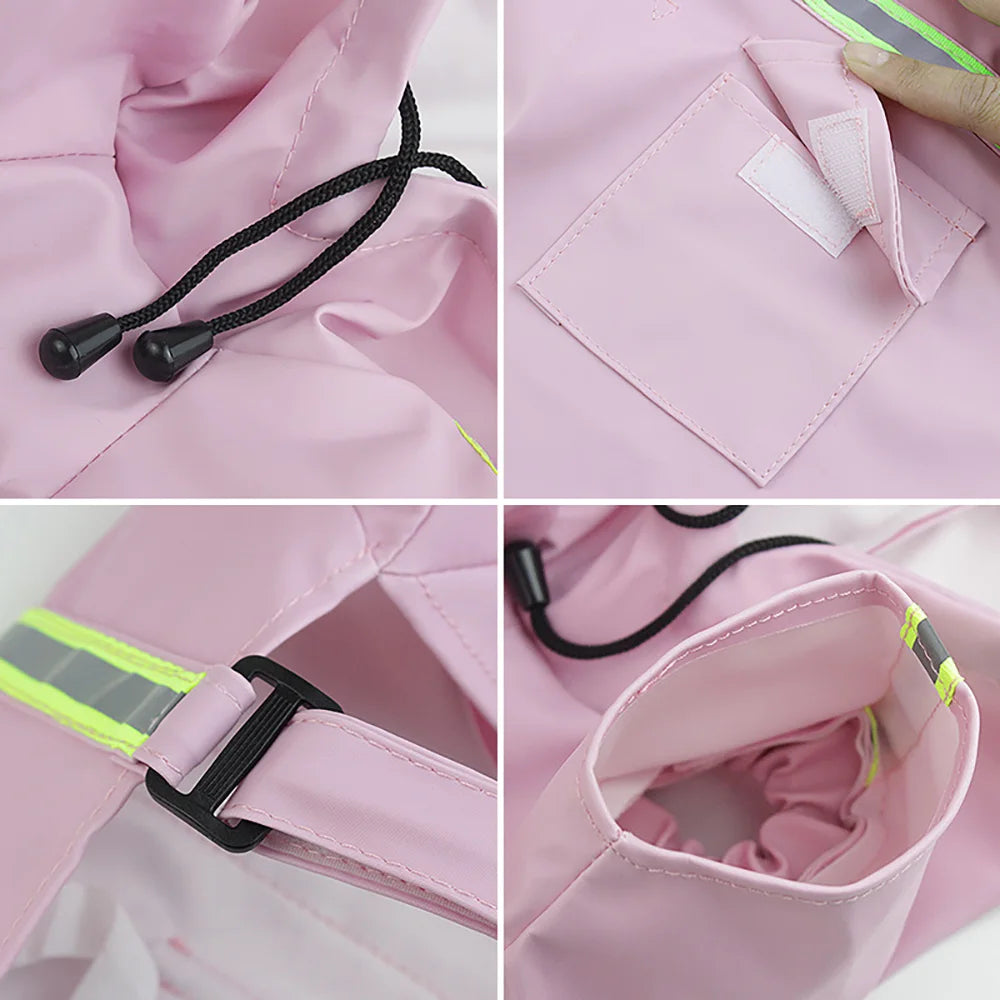 Corgi Cloak Style Hooded Dog Raincoat, Reflective Waterproof Poncho
