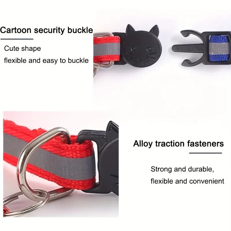 10-Pack Reflective Breakaway Cat Collars with Safety Bells