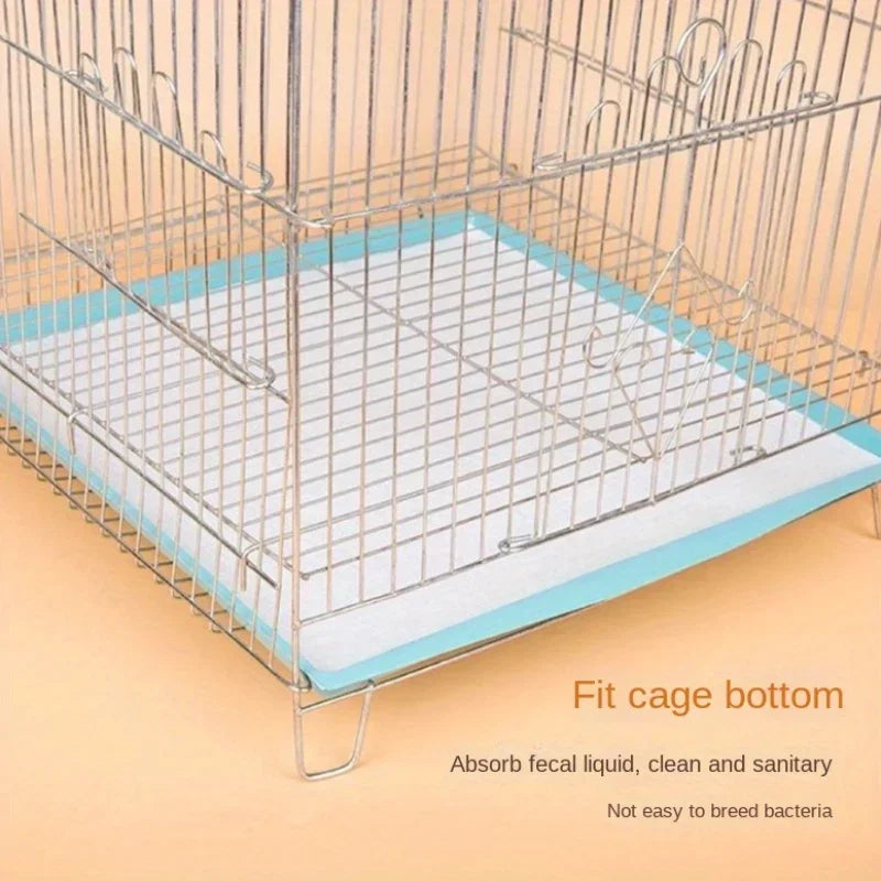 Disposable Bird Cage Liner Pads, 100 Absorbent Non-Woven Sheets