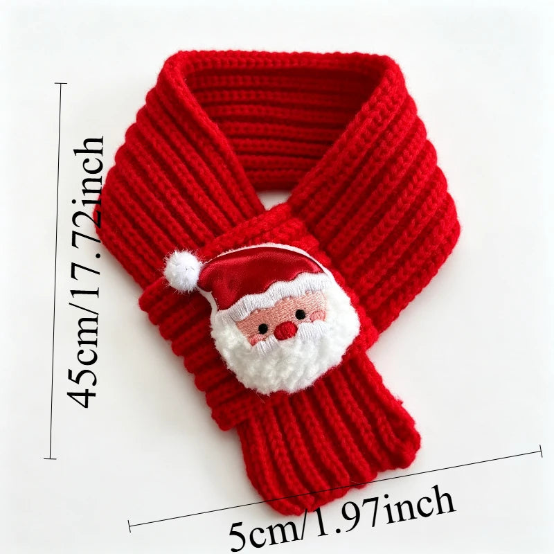 Christmas Knit Scarf for Cats & Small Dogs, Santa Holiday Neckwear