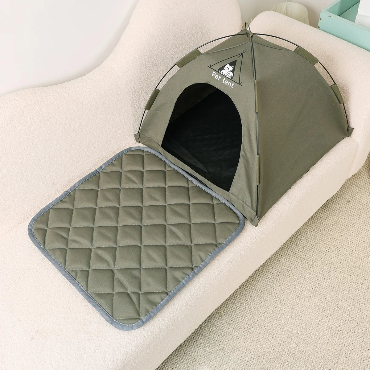 Waterproof Teepee Tent Bed for Dogs & Cats, Washable Indoor/Outdoor