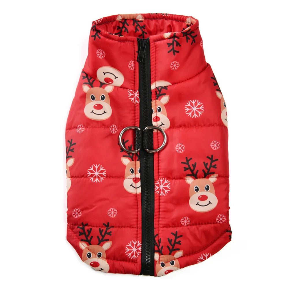 Christmas Snowman Print Dog Jacket for Small & Medium Dogs