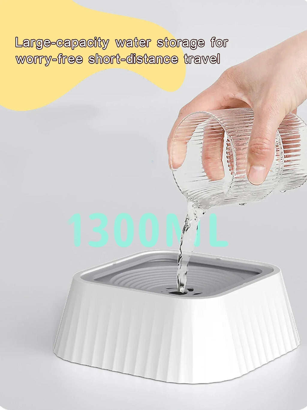 No-Spill Floating Plate Dog Water Bowl, Slow Drinking Dish