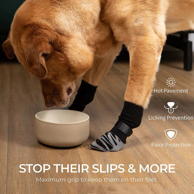 4-Piece Waterproof Anti-Slip Dog Socks for Dogs & Cats