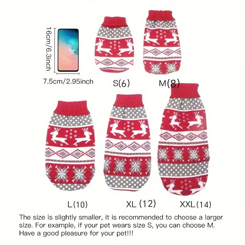 Christmas Knit Sweater for Dogs & Cats, Holiday Pullover
