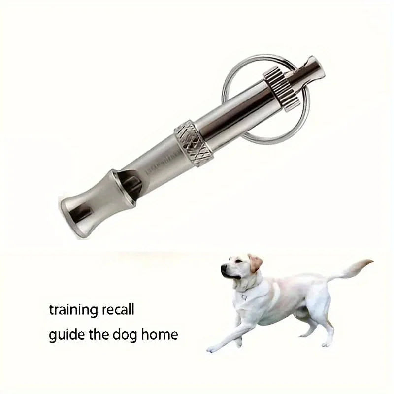 Adjustable Pitch Dog Training Whistle with Keychain, Bark Control