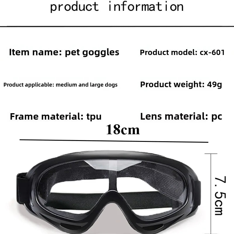 Anti-UV Dog Sunglasses Goggles, Adjustable Pet Eye Protection