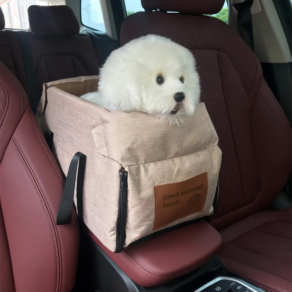 Console Booster Dog Car Seat with Safety Tether for Small Pets