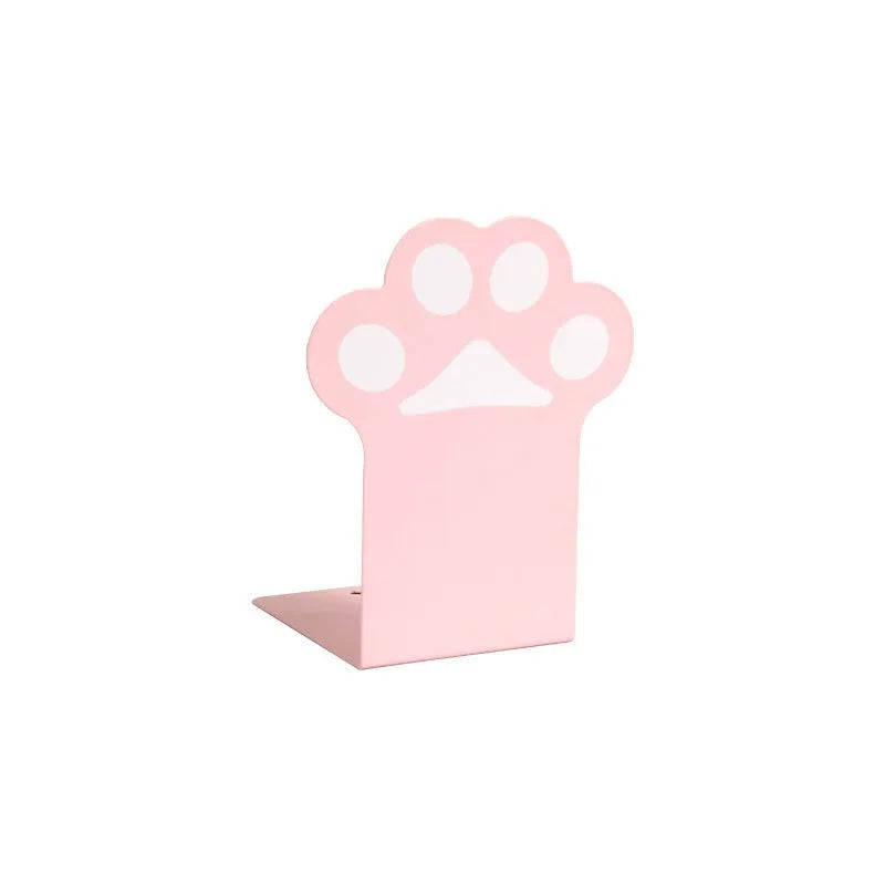 Paw Print Metal Bookends Pair, Non-Skid Book Stoppers for Pet Lovers
