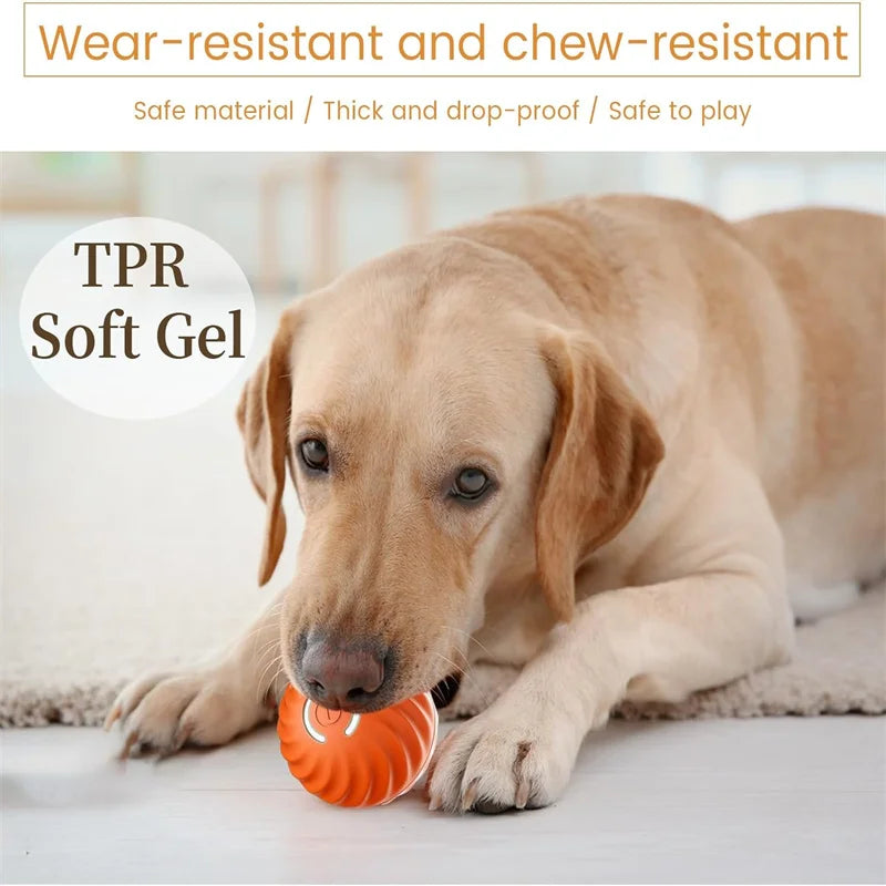 Automatic Moving Bouncing Ball Toy for Dogs, USB Rechargeable Play