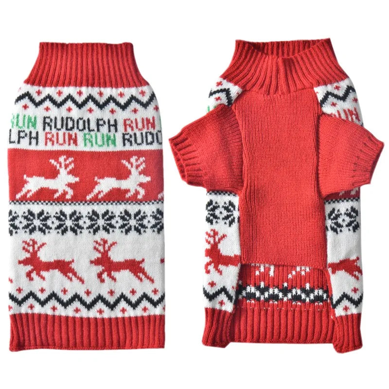 Soft Warm Christmas Turtleneck Dog Sweater for Small Dogs
