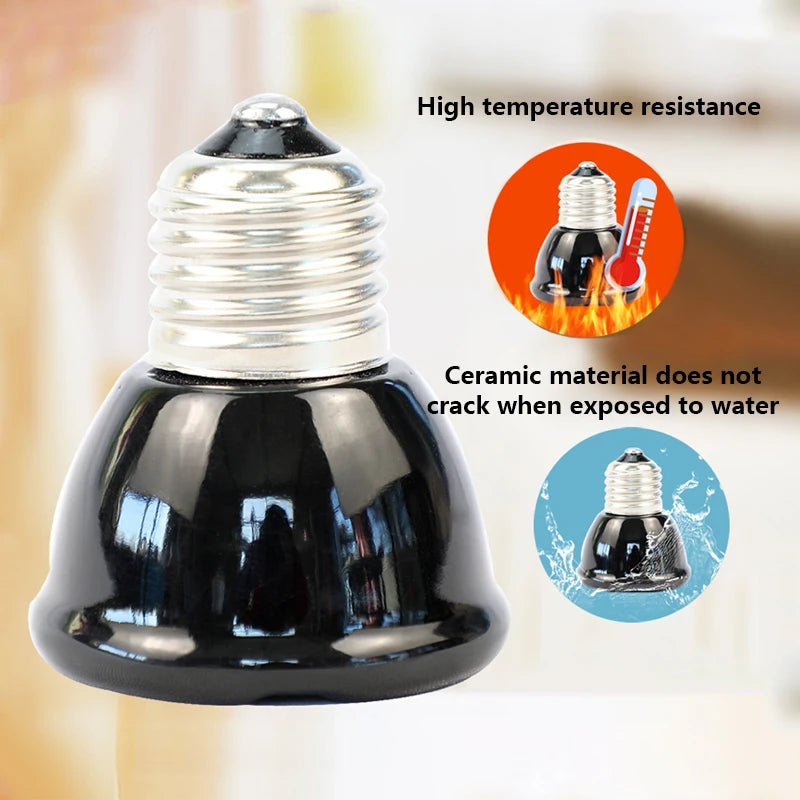 Ceramic Heat Emitter Lamp Bulb for Reptiles and Small Pets, No Light