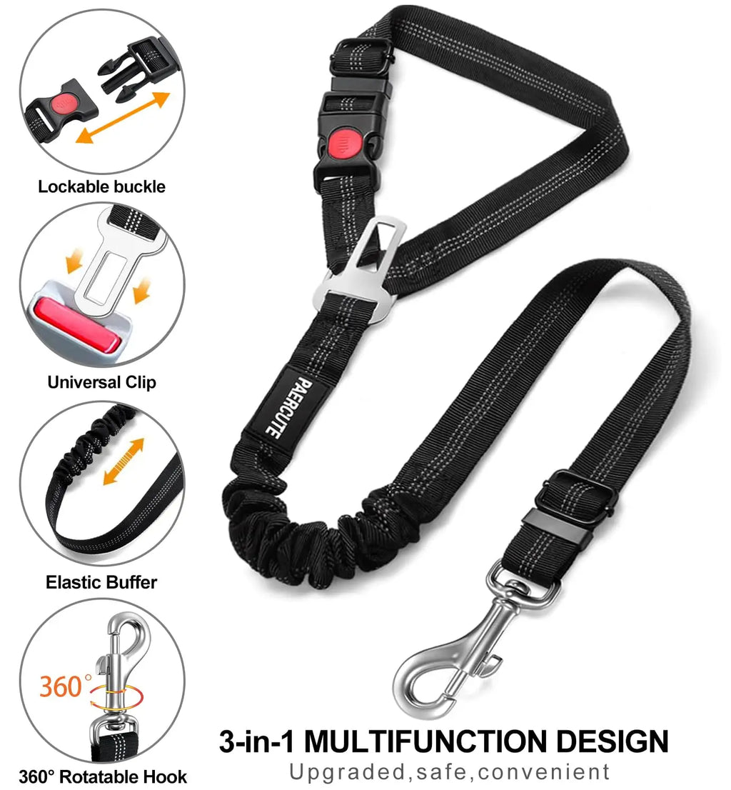 2-in-1 Dog Harness with Leash and Car Seat Belt Strap
