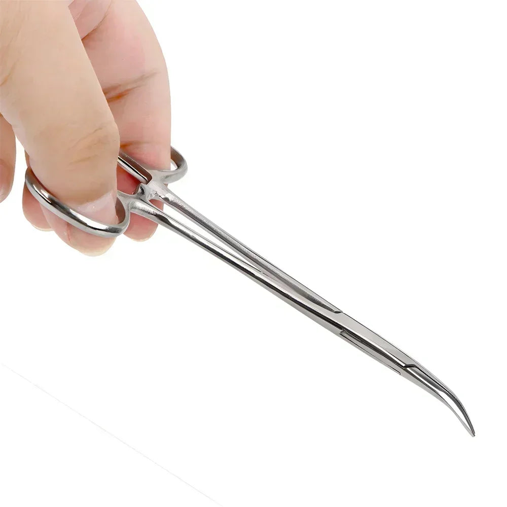 Curved Stainless Steel Pet Hemostat for Ear Hair Removal & Grooming