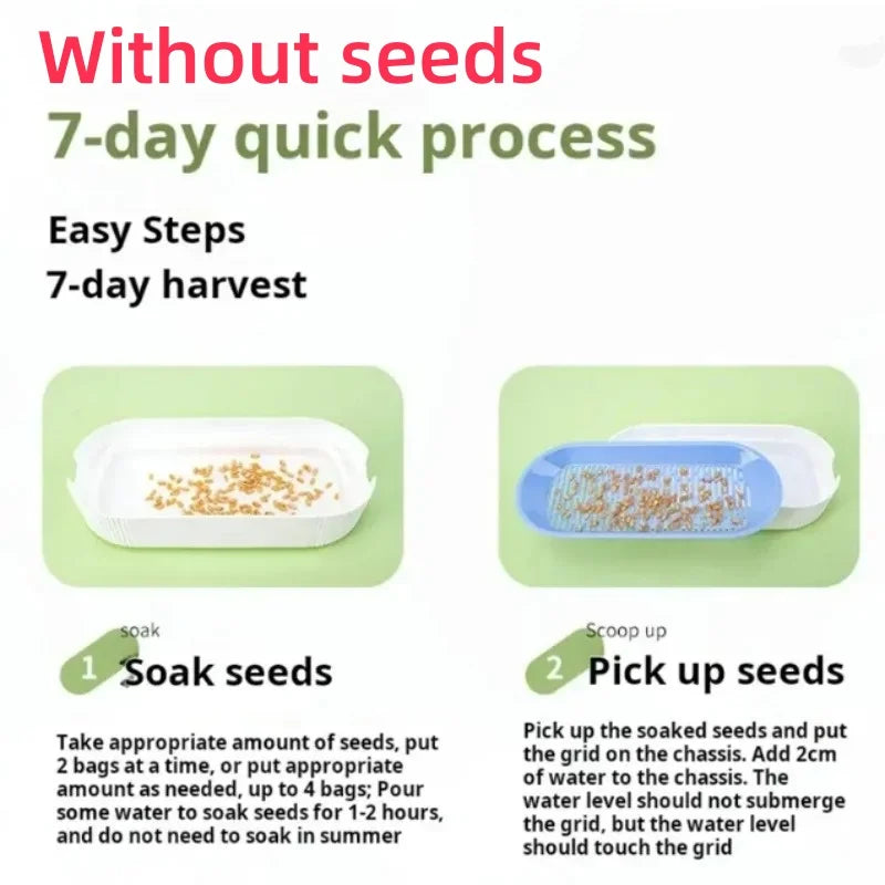 Hydroponic Cat Grass Grow Kit, Soil-Free Planter for Indoor Cats