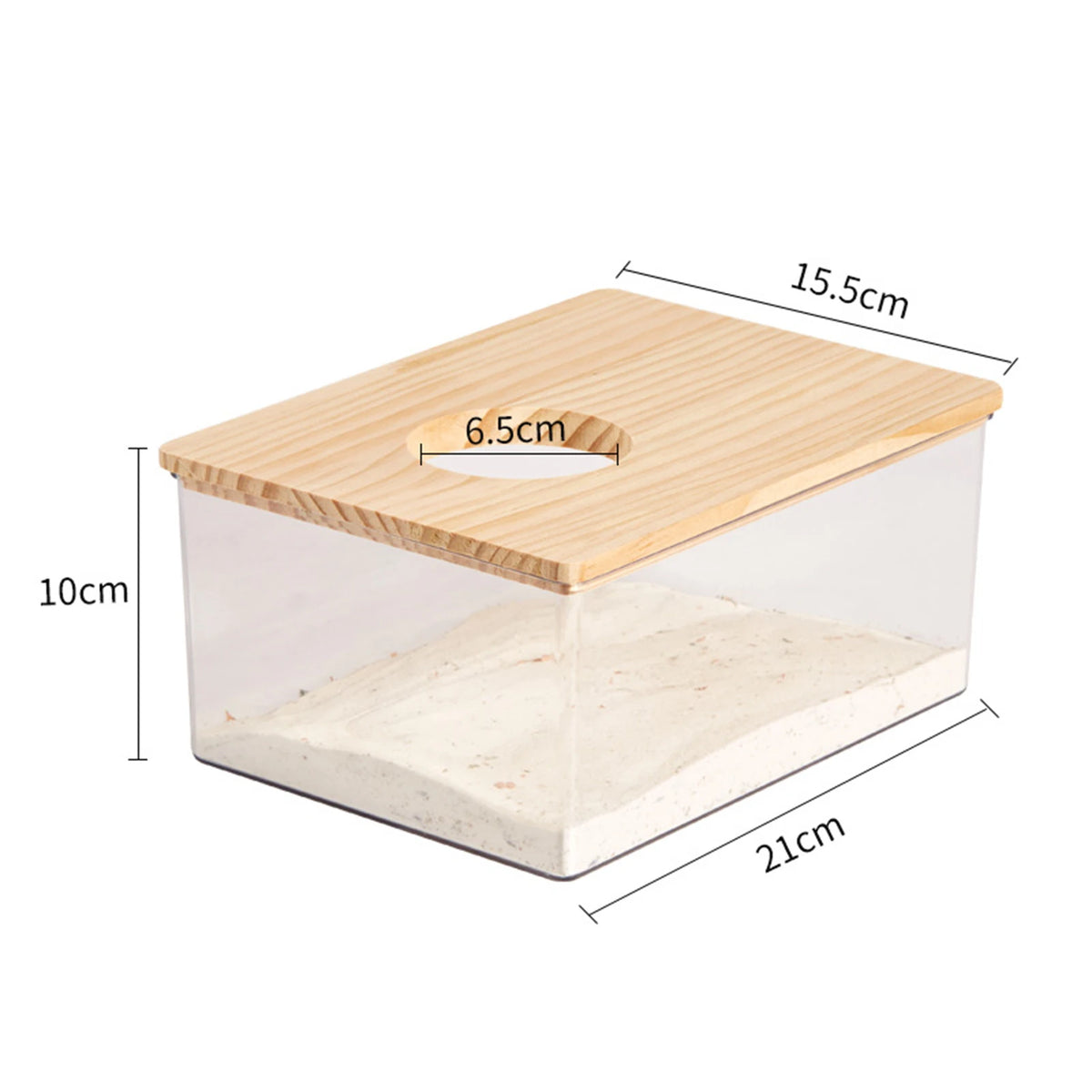 Clear Hamster Sand Bath Box, Small Pet Bathroom & Dust Bath House
