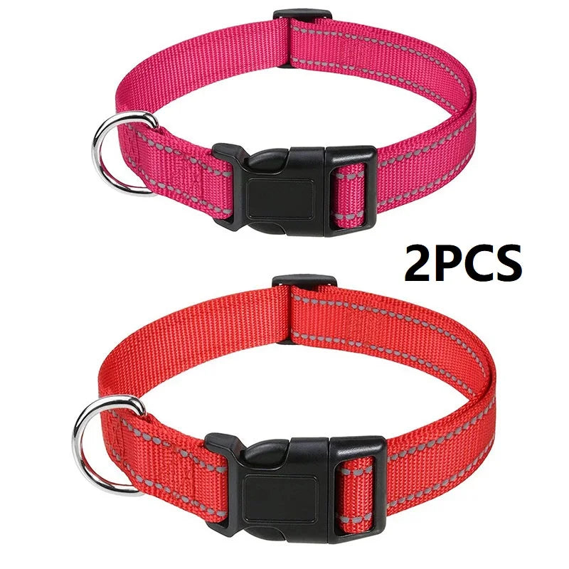 Adjustable Nylon Dog Collar, Soft Buckle Collar for Puppies & Dogs