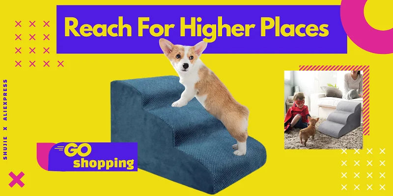 3-Step Anti-Slip Pet Stairs for Small Dogs and Cats to Bed