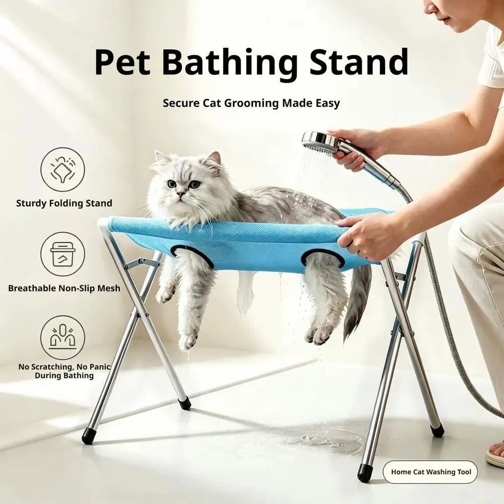 Foldable Pet Grooming Hammock Stand for Nail Trimming, Dogs & Cats